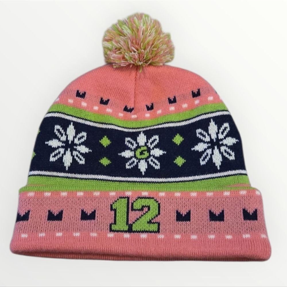 EC SEATTLE SEAHAWKS RETRO KNIT BEANIE WITH POMPOM OSFM
